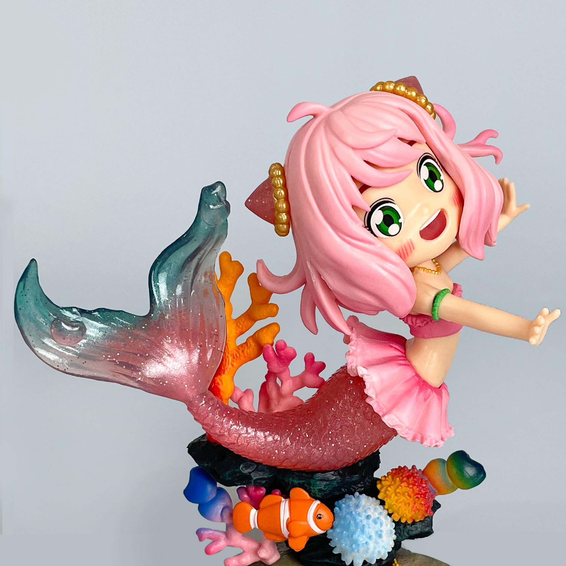Spy x Family Anya Forger Mermaid Cosplay PVC Figure 13cm - Adorable Ocean Tail Statue