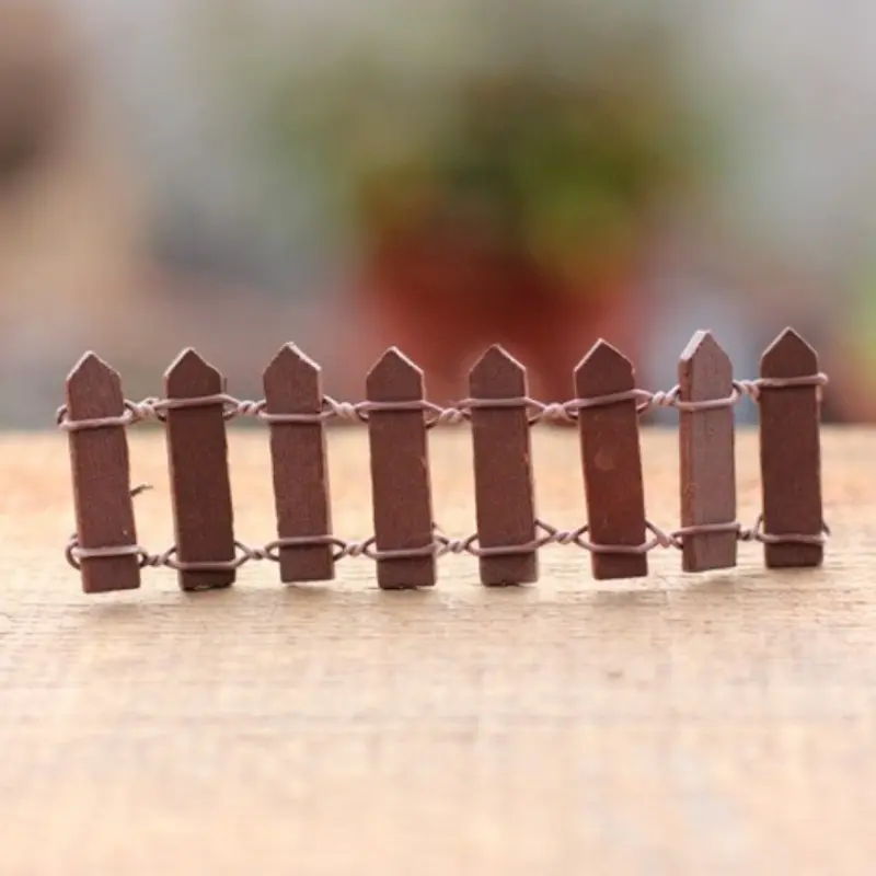 6 Piece Mini Wood Fence Set, Outdoor Fence Decor, Durable Smooth Edges, Fairy Garden and Micro Landscape Decoration, Small Ornamental Fences