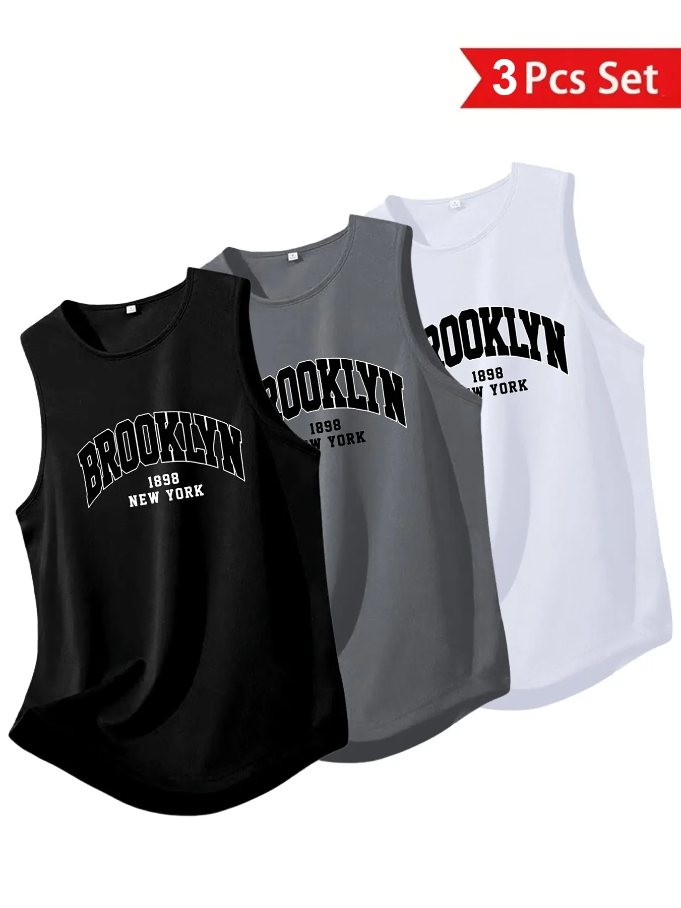 Men's Stretchy Sport Tank Top 3-Pack, Activewear Sleeveless Sports Top, Lightweight Quick-Dry Workout Shirt, Breathable Moisture-Wicking, Comfortable Elastic, Multiple Colors