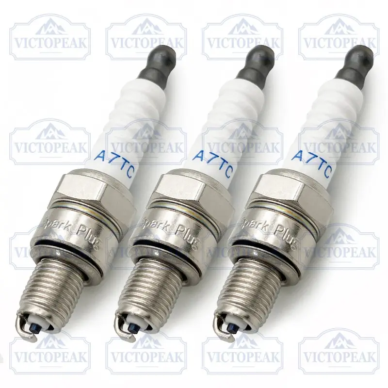 Victopeak A7TC Spark Plugs 3 Pack, Replacement Spark Plug for 139 4-Stroke Grass Trimmer Brush Cutter Garden Power Equipment
