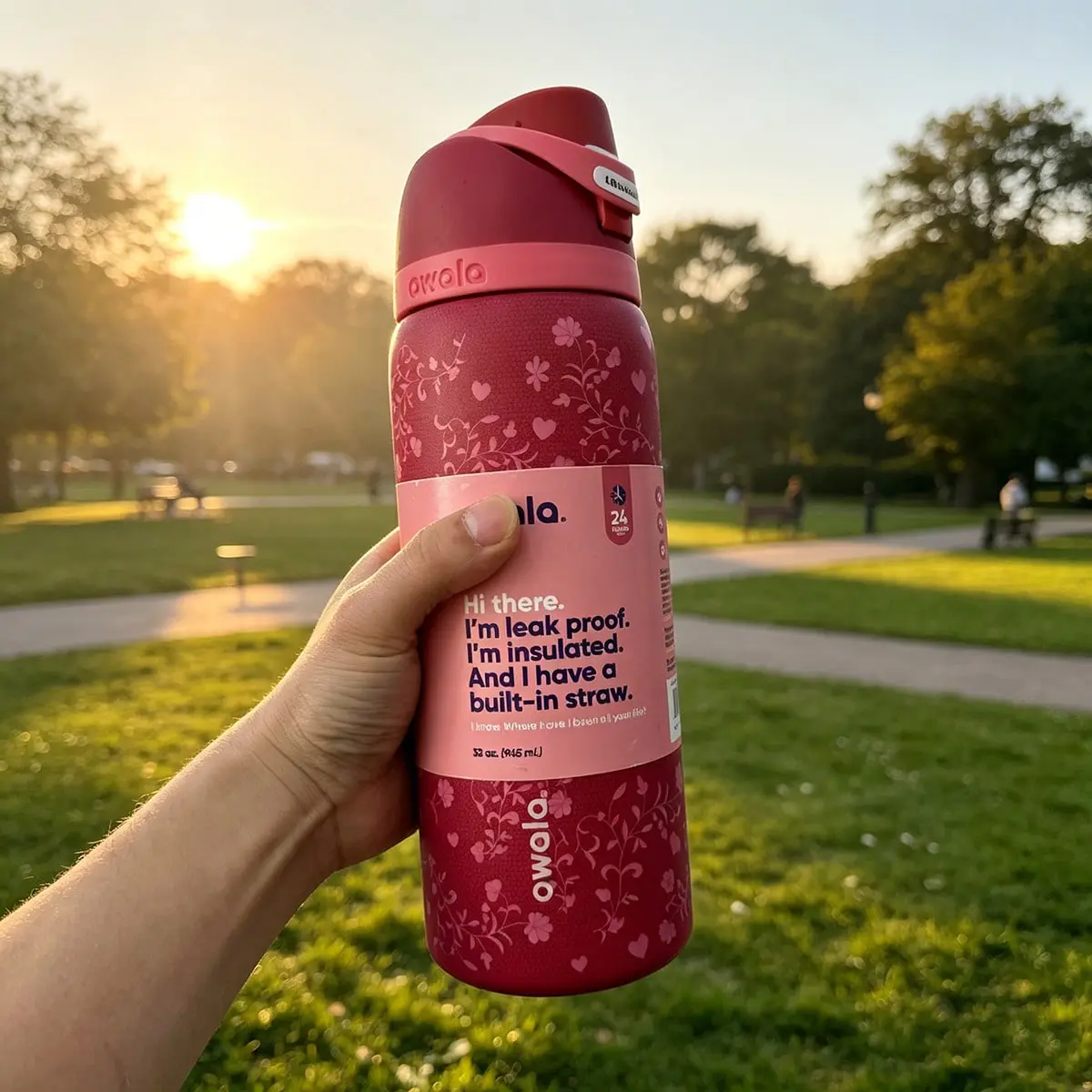 Owala 32oz Fruit Infuser Insulated Stainless Steel Water Bottle, Bounce Flip‑Top Lid, Excellent Sealing Portable Tumbler For Hot & Cold Drinks, Coffee Iced Beverages For Sports Travel School