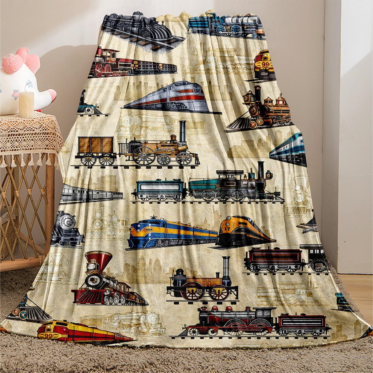 Cartoon Car Print Cozy Plush Blankets, Cartoon pattern blanket, Soft blanket, Warm Napping Blanket with Storage Bag, All Season Blanket, Breathable Comfortable Blanket, Comfy Bedding for Christmas Decor, Home Office Travel