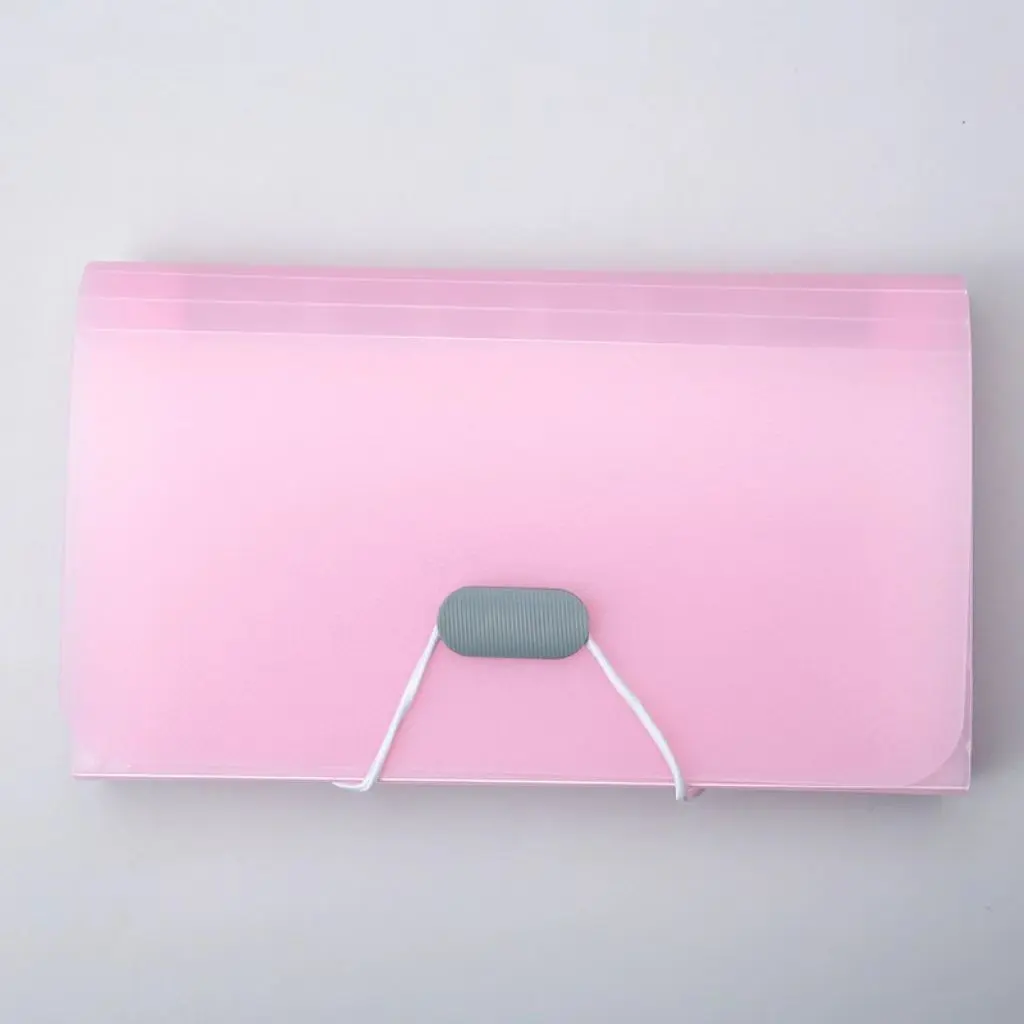 13-Compartment Candy Color A6 Mini File Folder, Office Supplies Organizer, Multi-Layer Cash and Receipt Holder, Compact Document Storage
