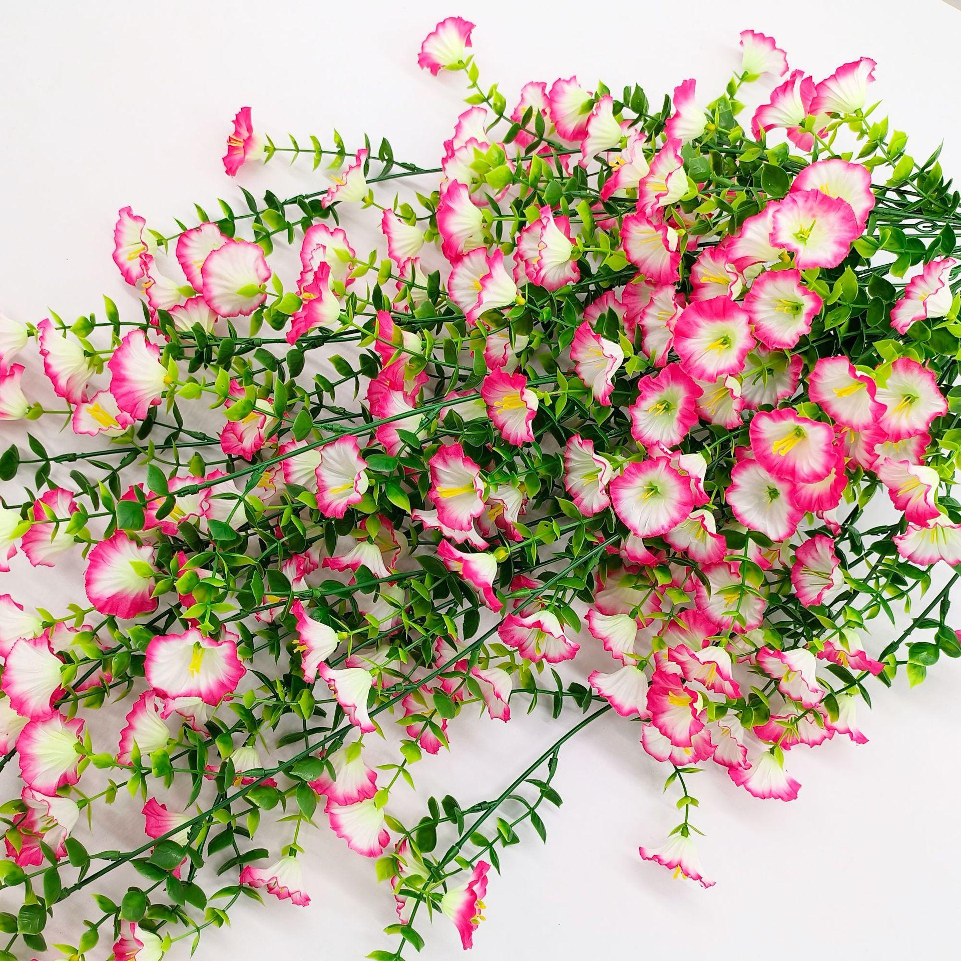 Hanging Artificial Morning Glory Flower Vines for Home Wedding Decoration Outdoor Indoor Garden Wall Decorations Realistic Fake Petunia Bouquets