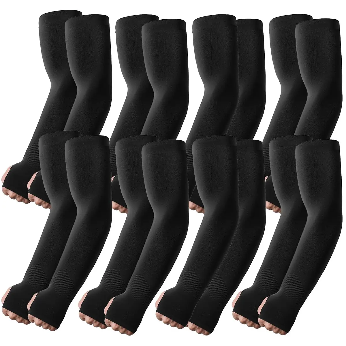 8 pairs of UV-protective cooling sleeves with compression sunscreen sleeves suitable for men, women, teenagers, tattoo covers, UPF 50, UV Arm Sleeves, Sports Compression Sleeves