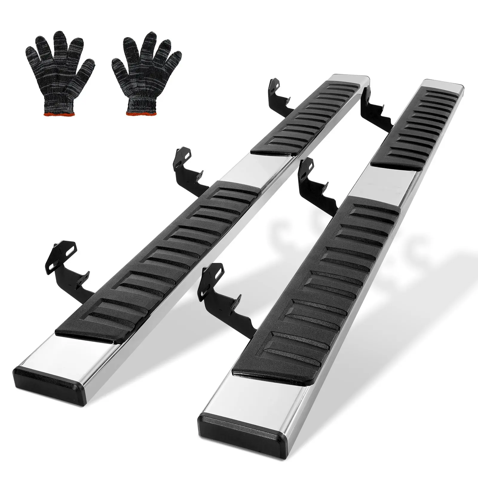 【DealsForYouDays】VEVOR Running Boards, 6" Step Bars Compatible with 2009-2018 Dodge Ram 1500/2010-2023 Ram 2500/3500 (Includes 2019-2023 Classic) Crew Cab, 201 Stainless Steel Side Steps Nerf Bars, 500LBS, 2 PCS