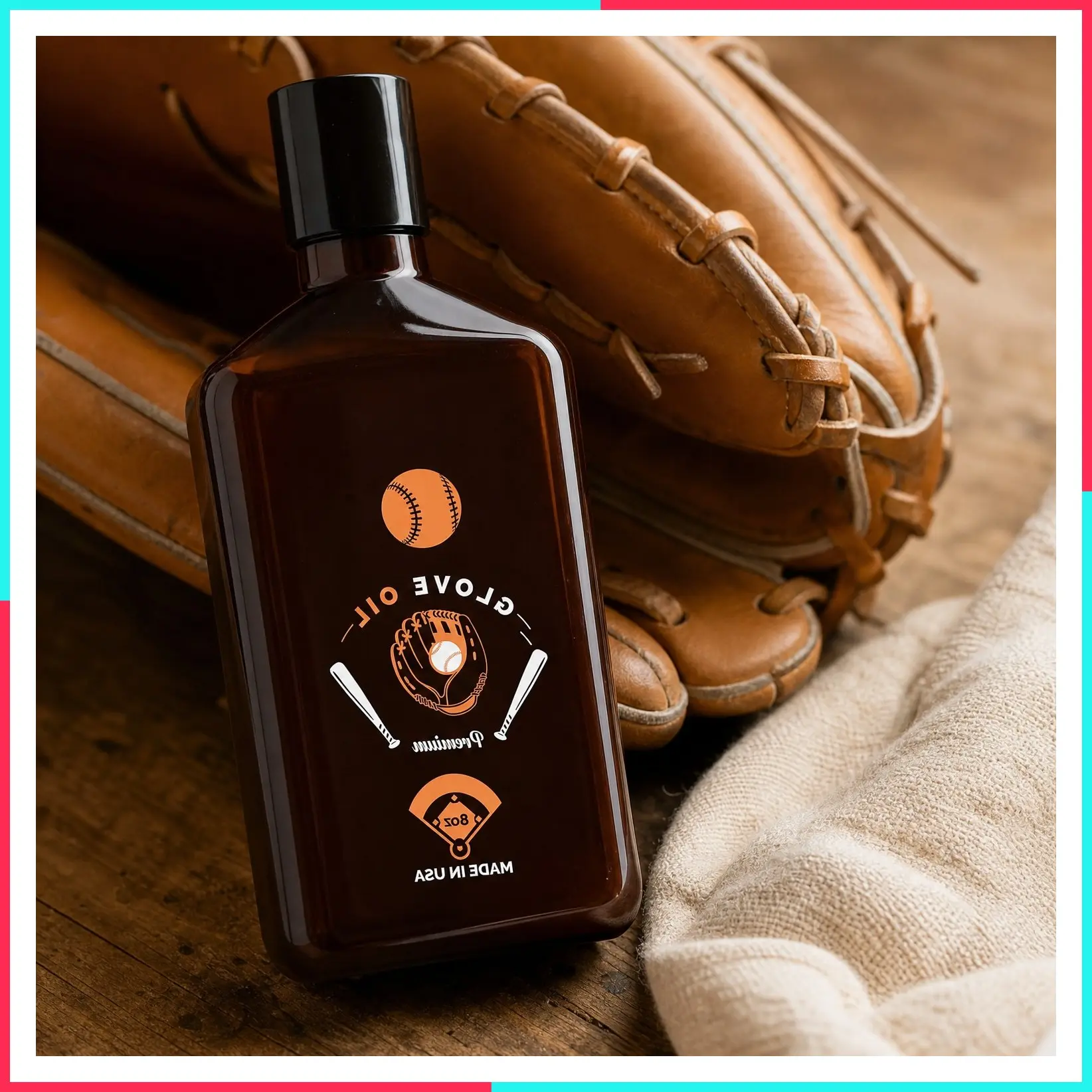 Baseball Glove Oil for Softball & Baseball Gloves – 8 oz Lanolin-Based Leather Conditioner, Softens & Prevents Cracking, Game-Ready Break-In Formula