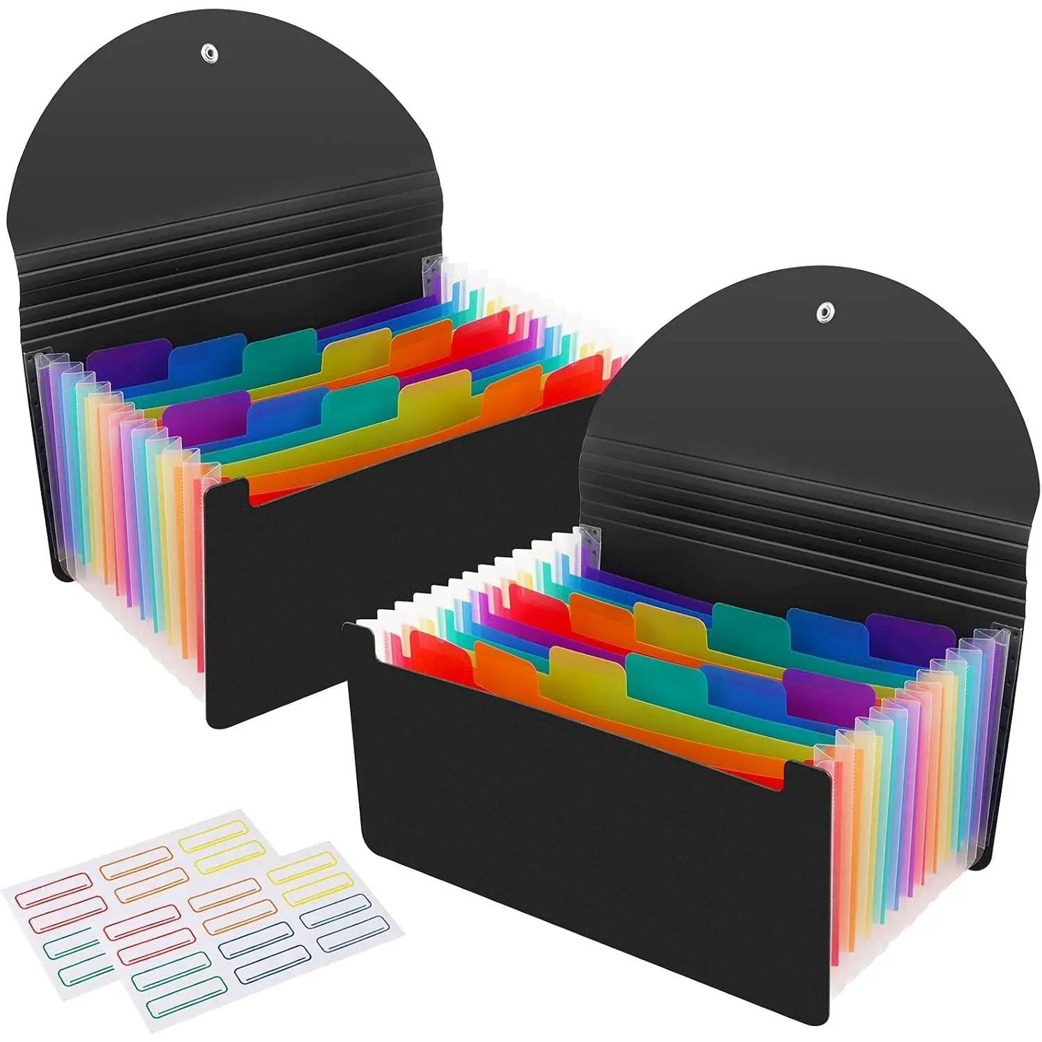 2 Pack 13 Pockets A6 Mini Coupon Organizer Wallet Expandable Accordion File Organizer for Storage Receipt Cards Coupons Tickets Black