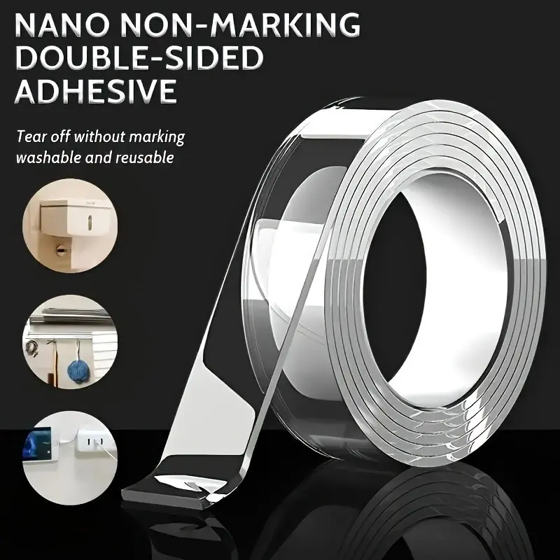 Super Strong Adhesive Reusable Dual-Sided Nano Tape, Powerful Stickiness for Crafts, Christmas Decorations, Home Wall Decoration