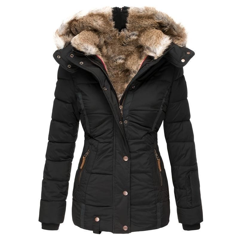 (New)Ladies Hooded Coat Warm down Jacket Thick Parka Coat Lined down Jacket Casual Winter