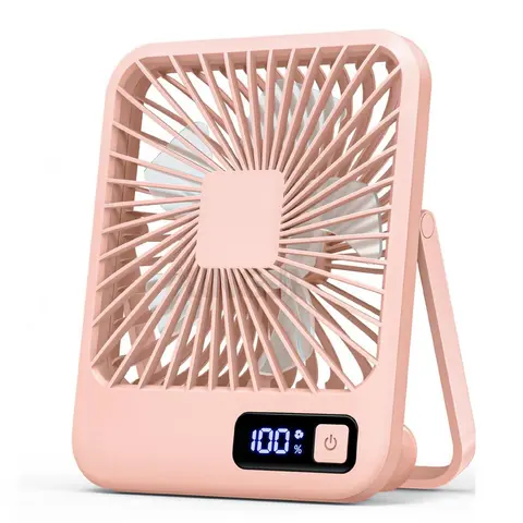 Desk Fan, Small Portable USB Rechargeable Table Fan, 5 Speeds, 180° Tiltable & Foldable Mini Personal Desktop Fan for Home, Office and Bedroom