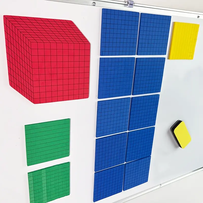 131pcs EVA Foam Magnetic Base Ten Set for Math Education - Math Teaching Aid, Place Value Teaching Tools, Math Manipulatives Counting Blocks Base 10 Number Blocks for Kids Math Learning