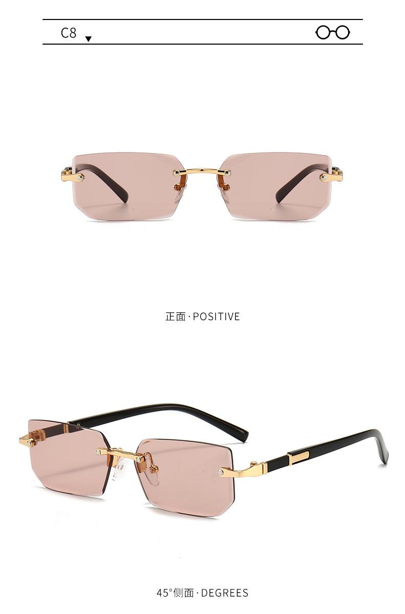 New Frameless Fashion Sunglasses European and American Trendy Cut Edge Sunglasses Personality Jelly Color Sunglasses Frameless Sunglasses Retro Vintage Sunglasses for Women Polarized Driving Sunglasses Trendy Sunglasses UV400 Protection