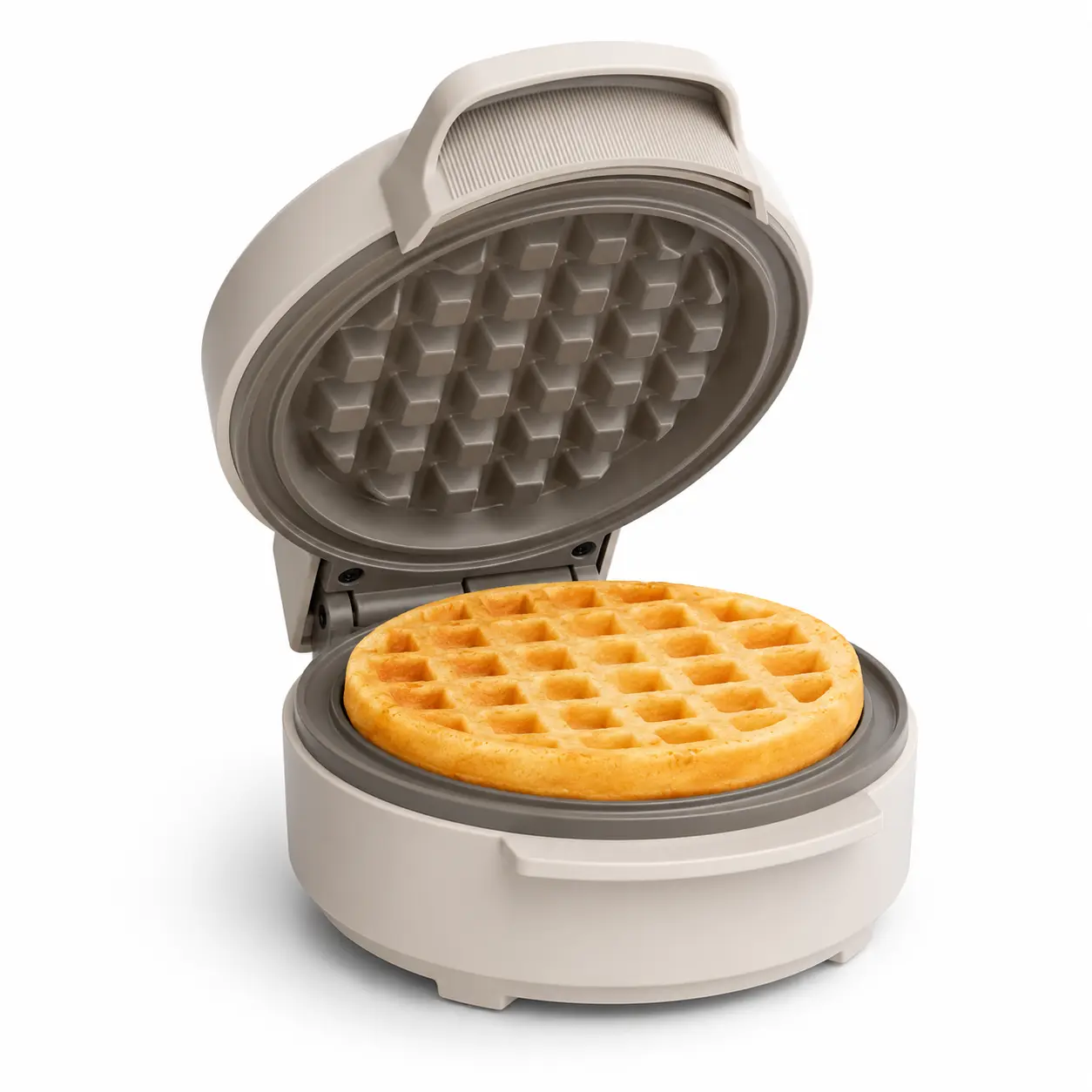 Mini Waffle Maker with Nonstick Plates, 4-Inch Personal Waffle Iron, Fast 350W Heating, Stackable Compact Design, Cord Storage, Cool-Touch Handle, Easy Breakfast Maker