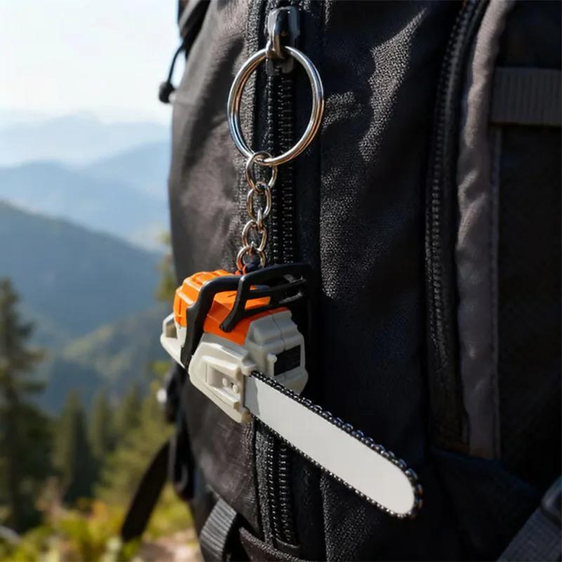 Creative Chainsaw Keychain Cartoon Mini Tool Pendant Suitable For Keychain Backpack Hanging Decoration Birthday Holiday Gifts