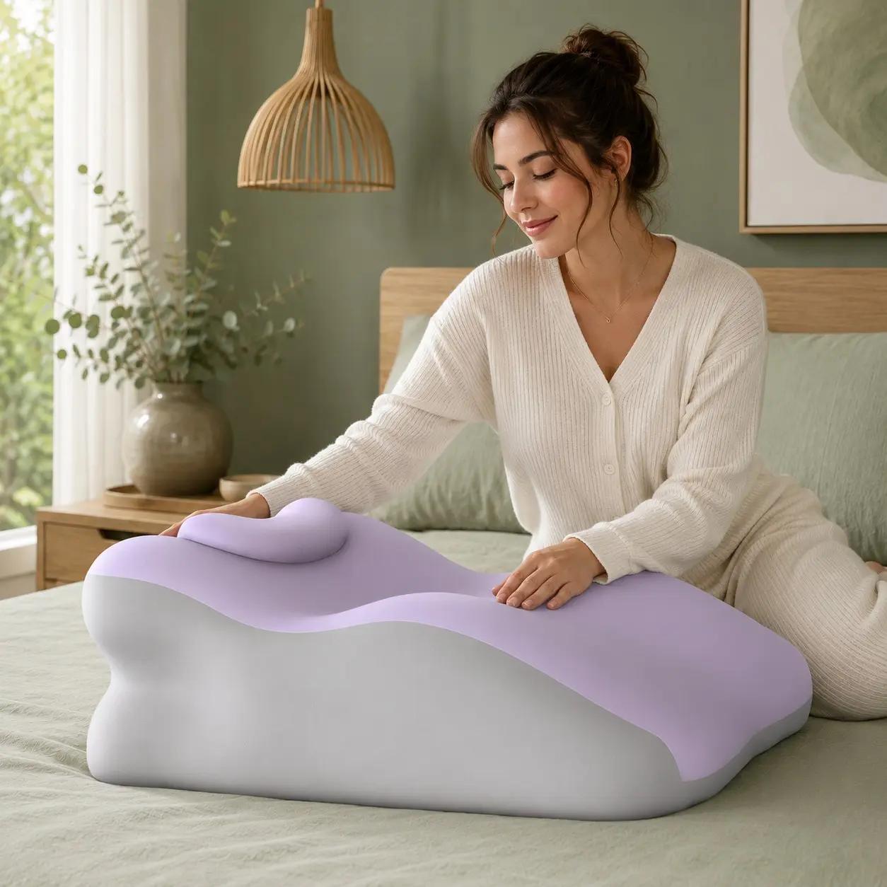 Double Person Home Leisure Waist Cushion with Independent Pillow, Multi-Angle Support, Washable Cover, Durable Fabric, Adxz-35