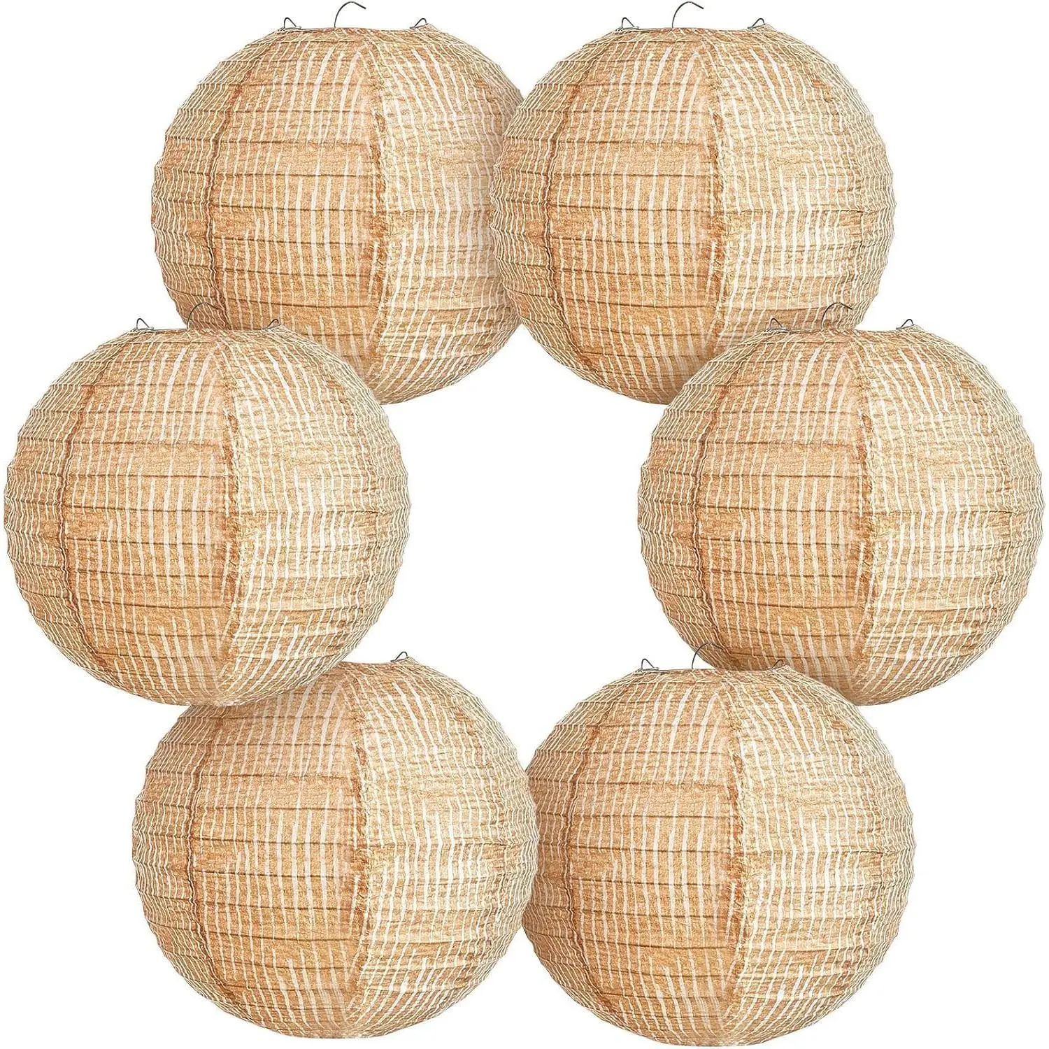 Print Burlap Paper Lanterns 8 inch Round  Chinese Paper Lamp Decorative for  Classroom Decor  Classroom Birthday Party  Ceremonial Event, 6 count