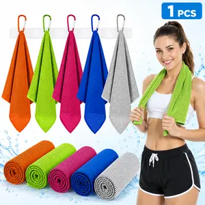 Instant Cooling Microfiber Towel, UPF 50+ UV Protection Breathable Mesh Cold Towels, Lightweight Quick Dry Soft Cooling Rag for Running, Gym, Cycling, Hiking, Outdoor Sports, 5 Colors Available