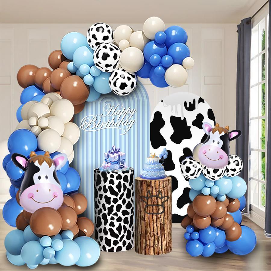 124pcs Farm Cow Theme Balloon Arch Kit, Includes Cow Foil and Balloons, Perfect for Kids Birthday Parties & Baby Showers, Balloon Party Supplies