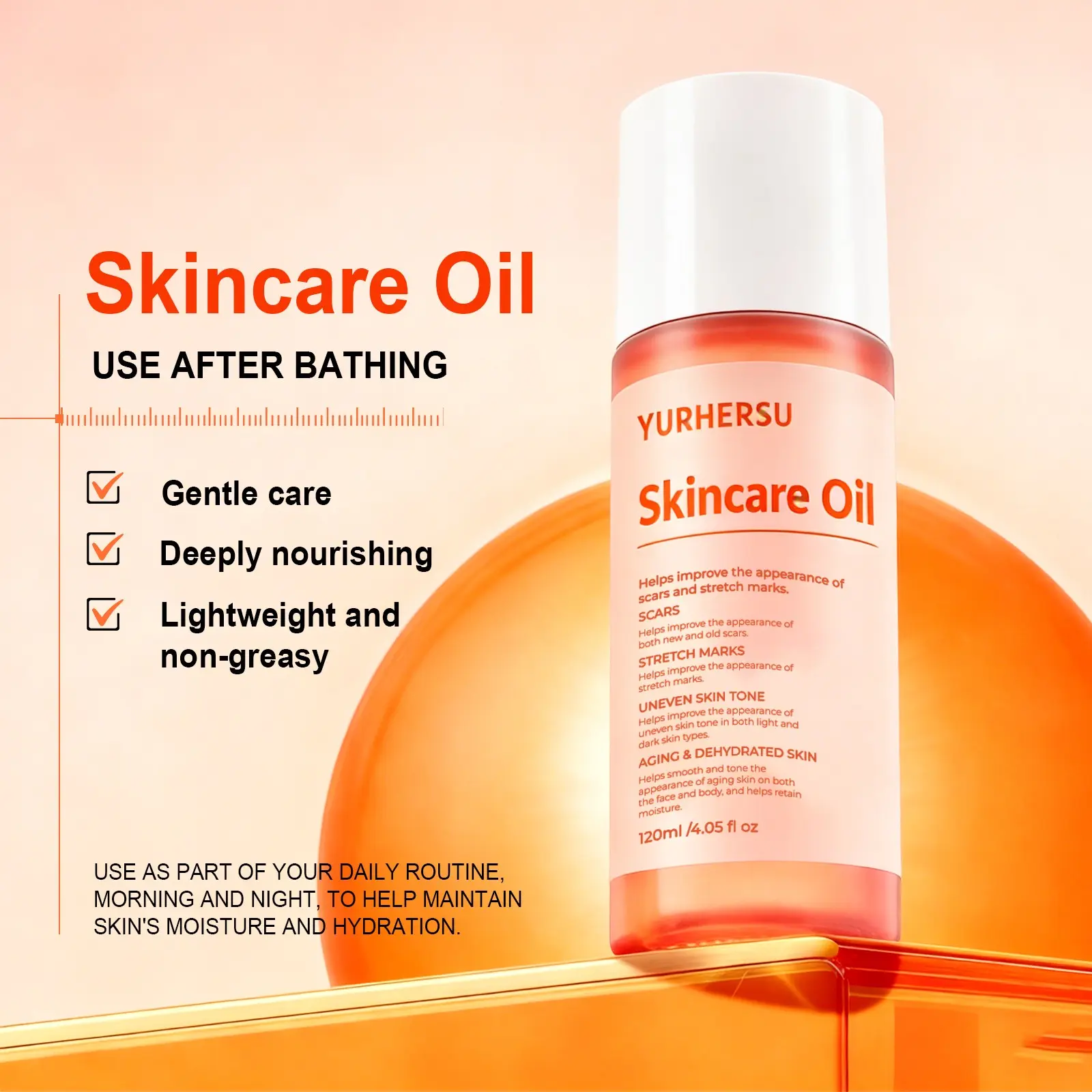 Natural Multi-Purpose Hair Body Massage Oil, Nourish Hair Face Skin Nails Cuticles Ears, Deep Hydrating Care For Dry Rough Skin Split Ends, Gentle Skincare For Pregnancy Stretch Marks Daily Spa Travel For Men Women