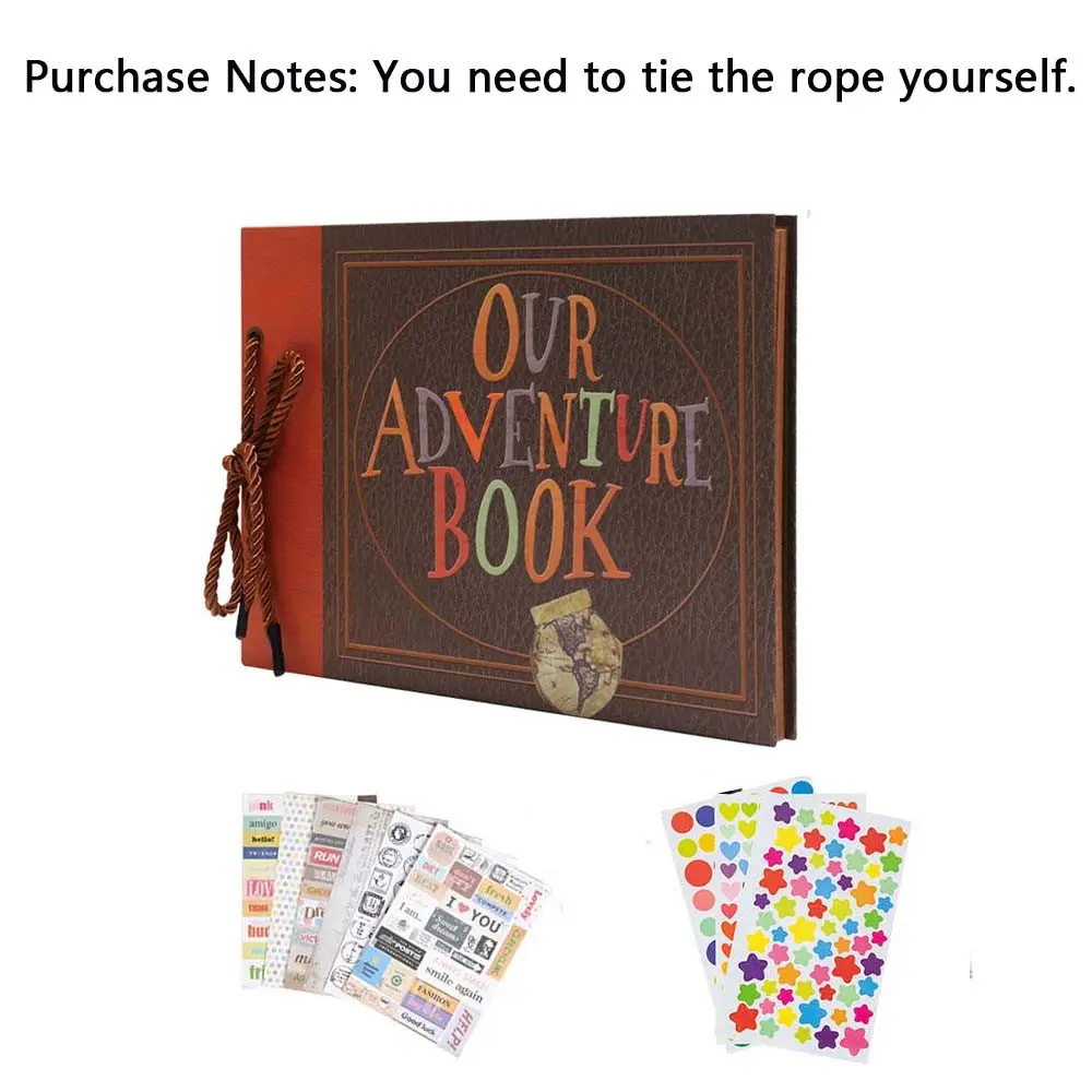 Adventure Book Travel Diary & Scrapbook, Vintage Style Album, Perfect Gift for Weddings, Anniversaries, Friends, DIY Memory Keepsake
