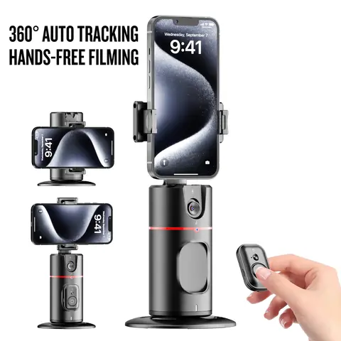 Phone Gimbal Stabilizer, 360° Rotatable Phone Live Broadcast Bracket with Wireless Remote Control, Rechargeable Adjustable Phone Desktop Stand for Phone Shooting, Phone Photography Accessories, Selfie Accessory, Selfie Stand