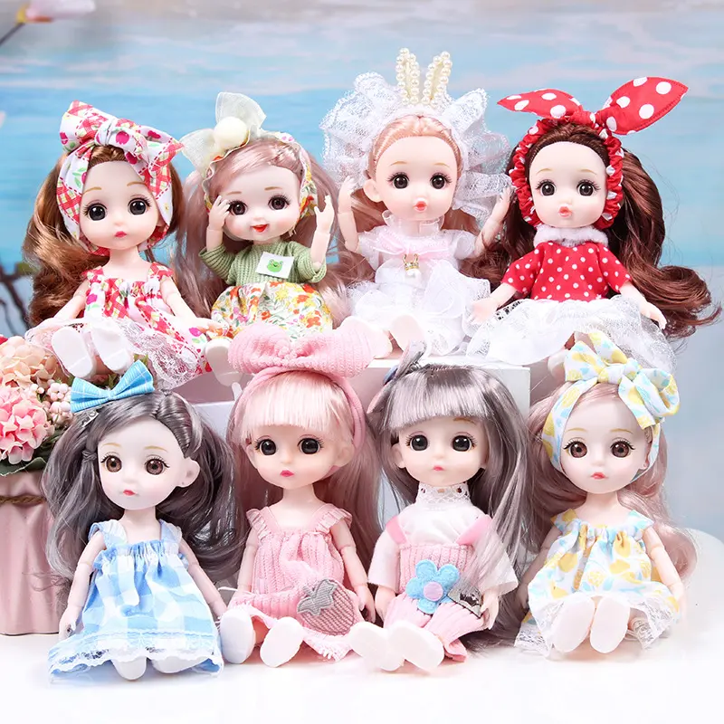 17cm Mini Princess BJD Doll Play Set, Newest Dream Doll with Changeable Outfits for Girls Over 3 Years Old