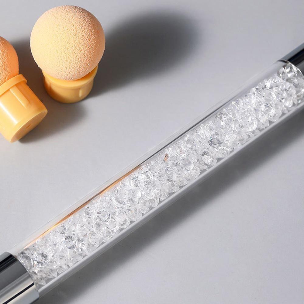 Professional Nail Sponge Brush Set - 4 Replaceable Heads, Multi-Functional Blending Tool, Skin-Friendly Latex for Smooth Gradients, Durable Design, Quick-Change System, Ideal for DIY Gradient Nails, Hypoallergenic, Portable Dust Cover