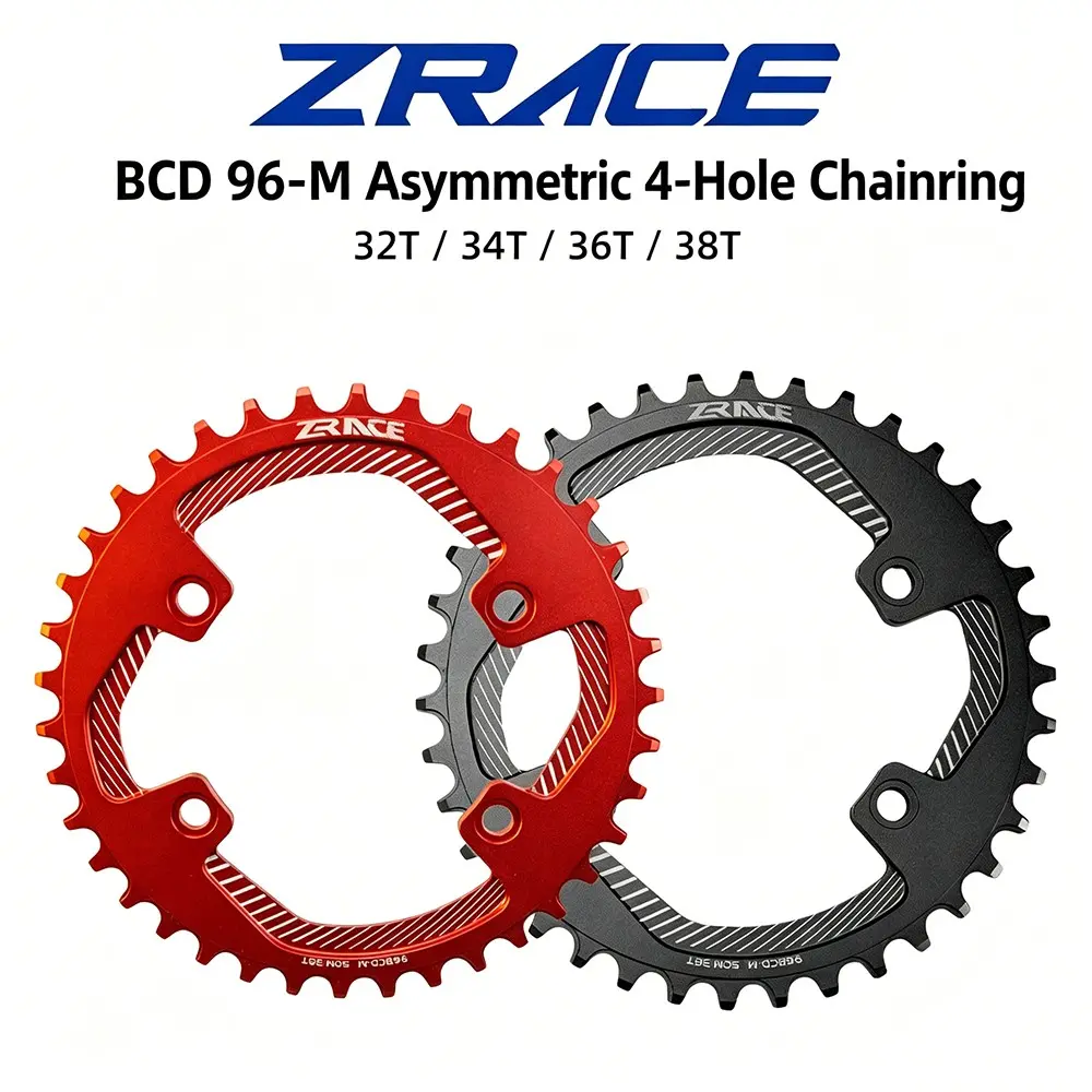 Upgrade Your Mountain Bike with Zrace Bcd96-M Chainring, 32-38t Asymmetric Single Disk, Narrow Wide Teeth Design, Compatible with Shimano M8000/m7000/m6000 Cranks