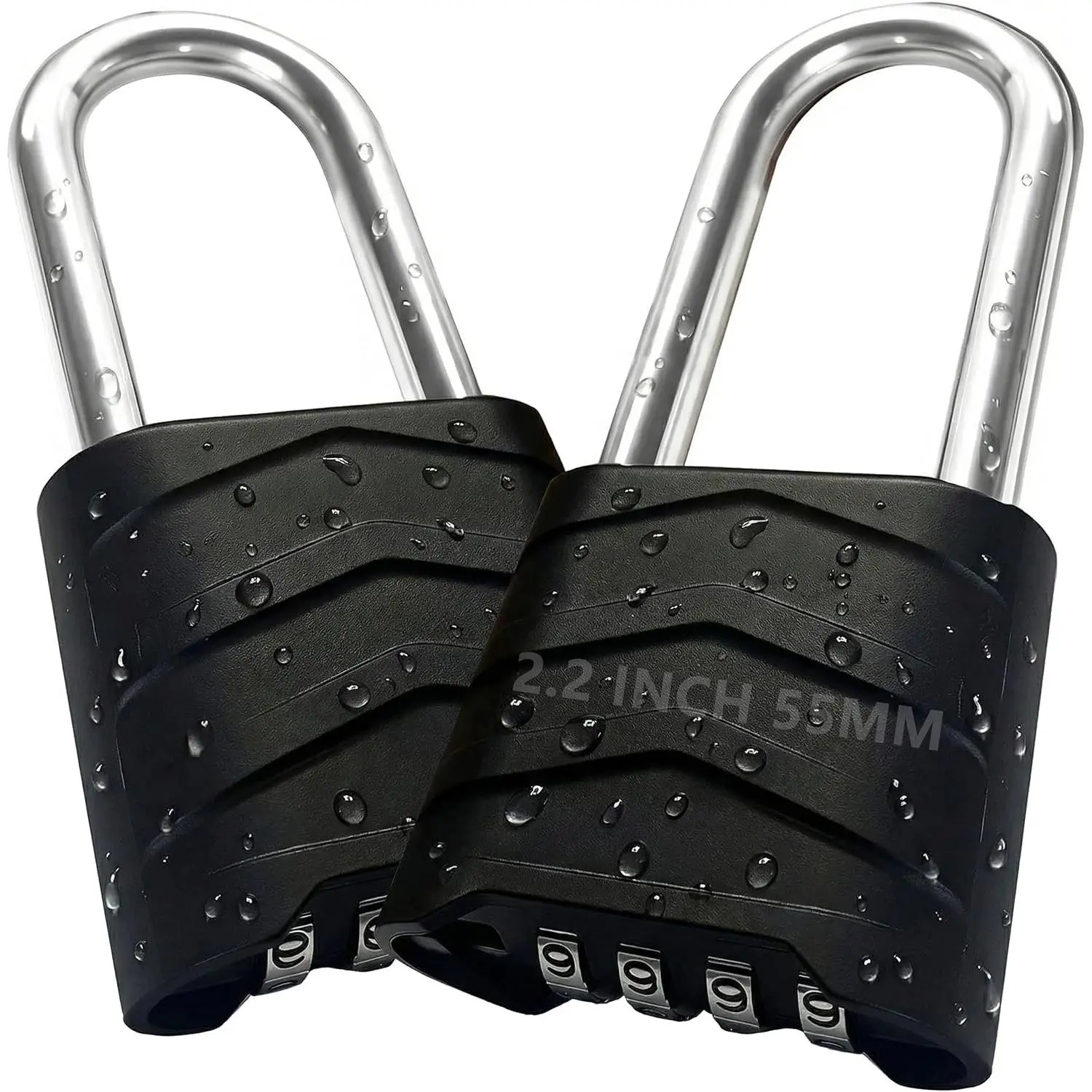 Large Padlock Combination Lock 2.2", Long Shackle 4 Digit Resettable