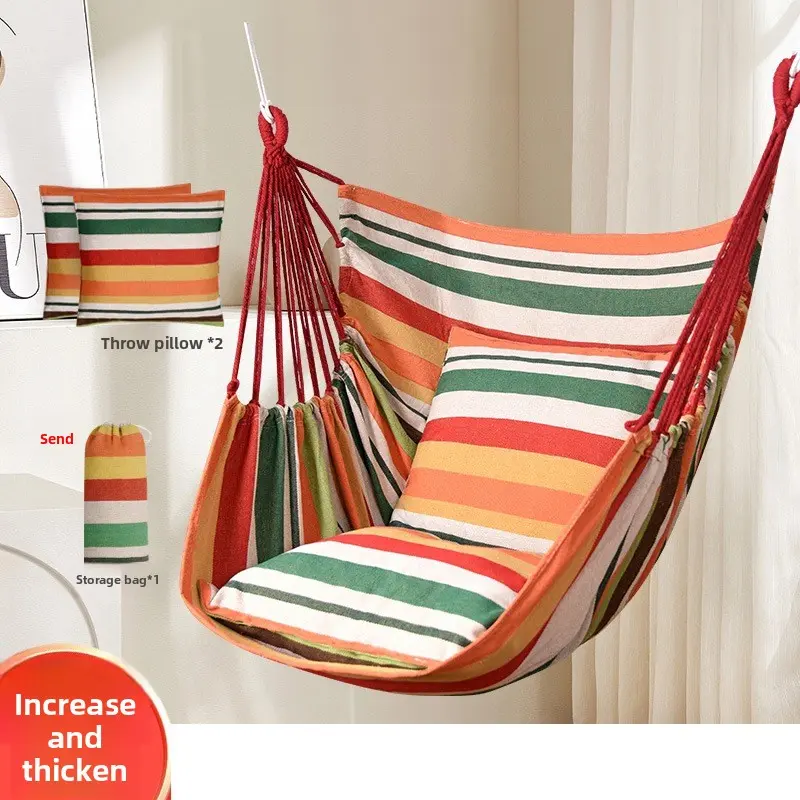 Unisex Large Size Hammock Chair with Soft Cushions, Multiple Colors Option, Indoor-Outdoor Relaxation for Dorm Room Balcony, Student Hanging Swing Lounge Bed
