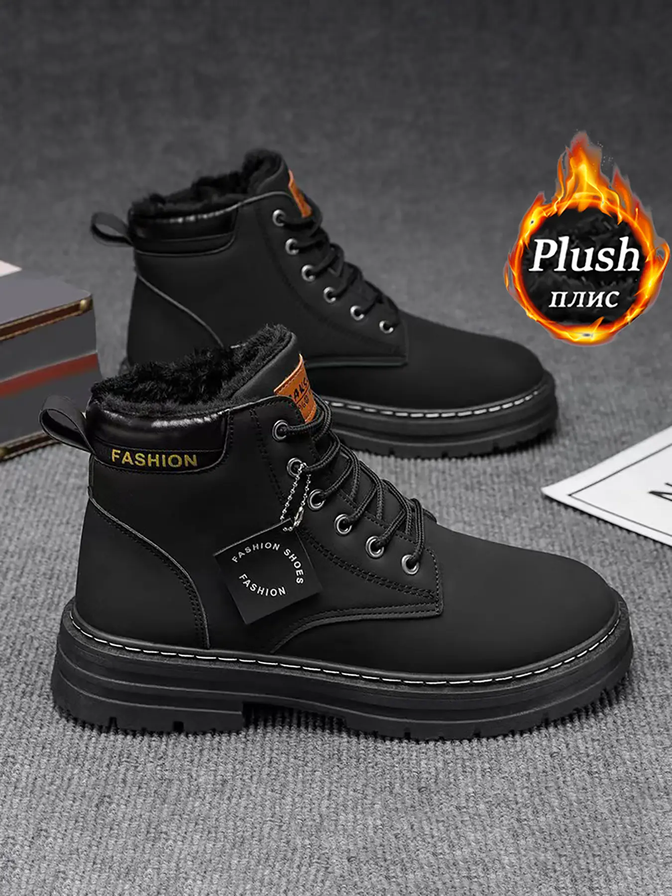 Men's Winter Snow Outdoor Boots, Non-Slip Sole, Hiking Shoes for Cold Weather, Durable Casual Boots for Autumn & Winter
