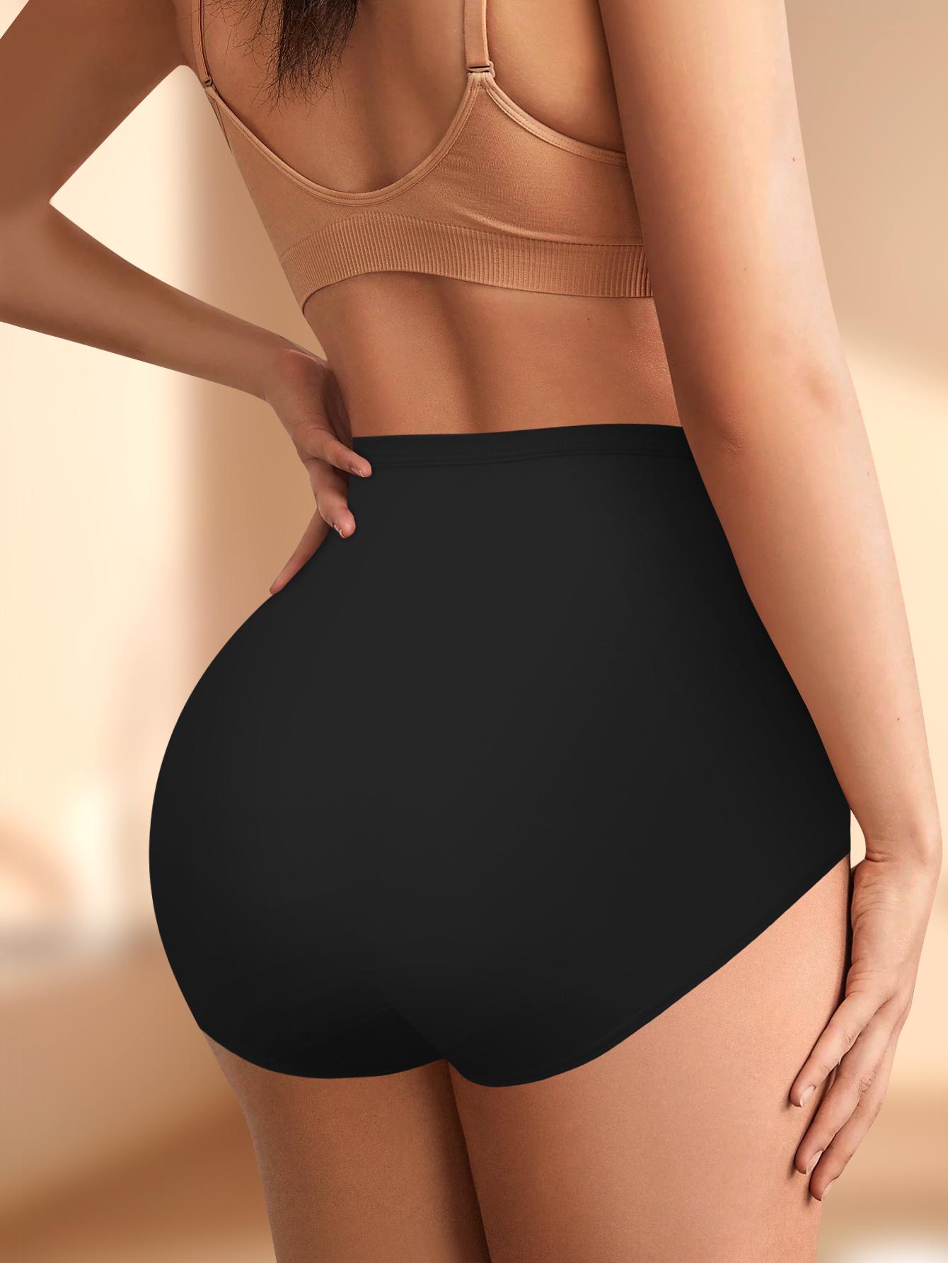 QUASTI 7-Piece High Waisted Cotton Women's Underwear, Featuring Color Blocking Design, Daily Comfortable Skin Friendly Underwear, High Elasticity Anti Rolling And Hip Lifting Women's Underwear, Cute, Elegant & Fashionable Underwear, Minimalism, S-XXL