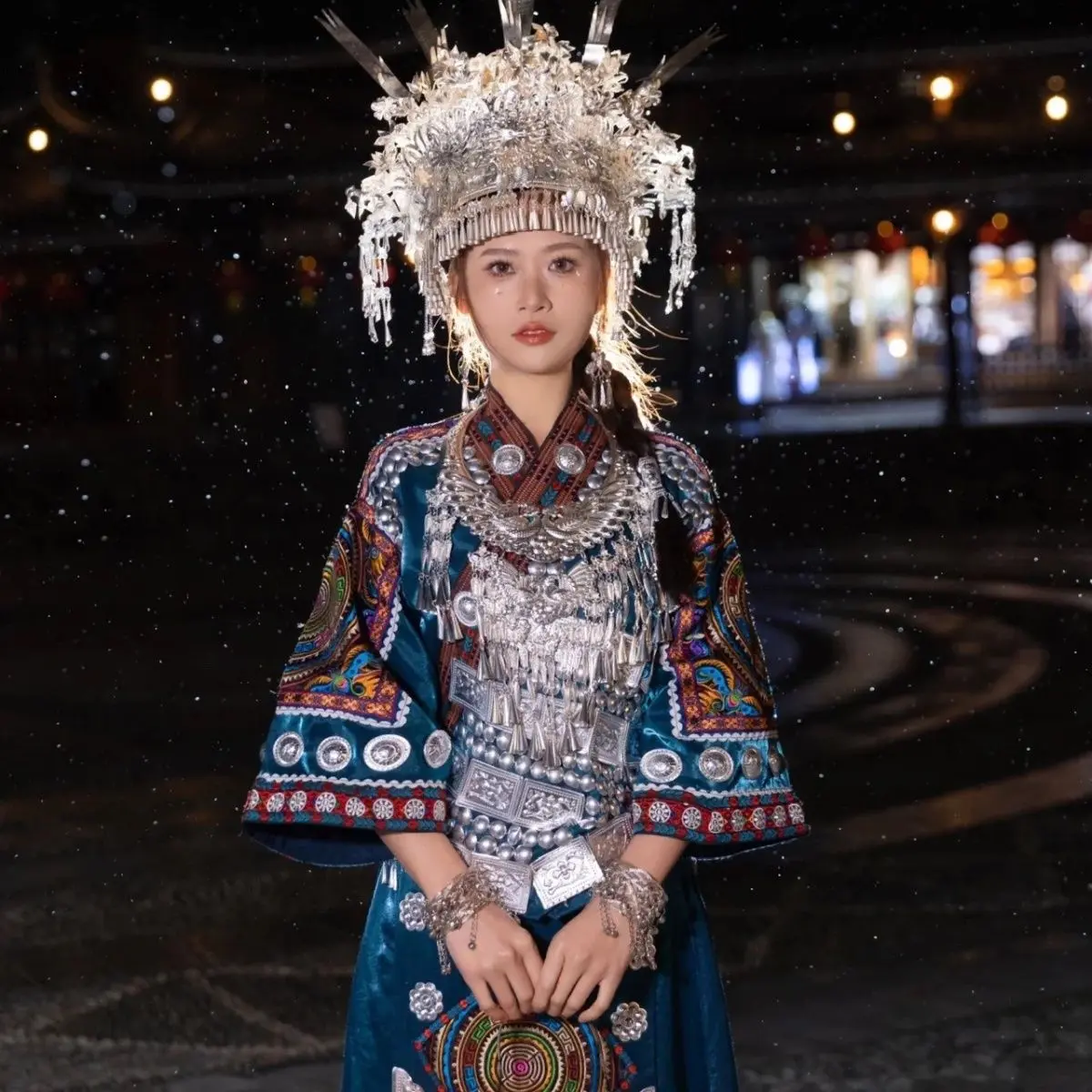 Hmong Miao Women's Bohemian Photo Shoot Costumes Set - Adjustable Fit Garment Only, Accessories Not Included