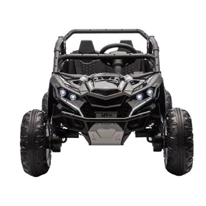 24v 2-Seater Ride-on UTV with Tent, 4WD Off-Road Electric Vehicle, Remote Control, LED Lights, Music, Horn, Shock Absorbers & 3-Speed Options