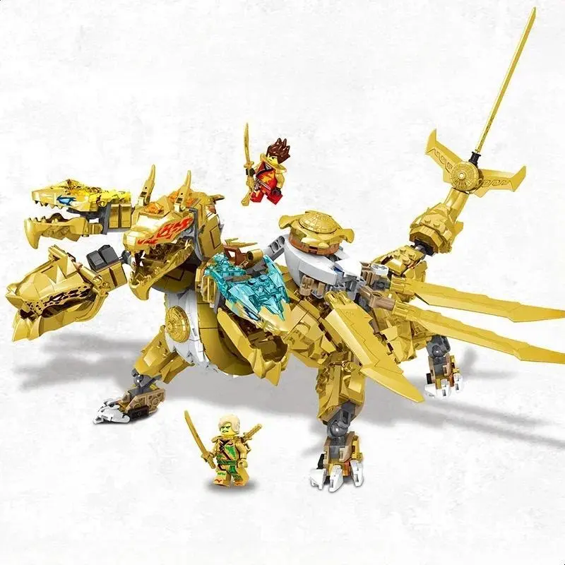 New Golden Dragon Bricks Golden Dragon Building Block Set Model Toys For Birthday Gift