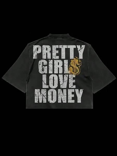 Men's and Women's Short Sleeve T-Shirt with Big Mouth Letter Print, Casual Comfortable Loose Fit, Stylish Summer Fashion