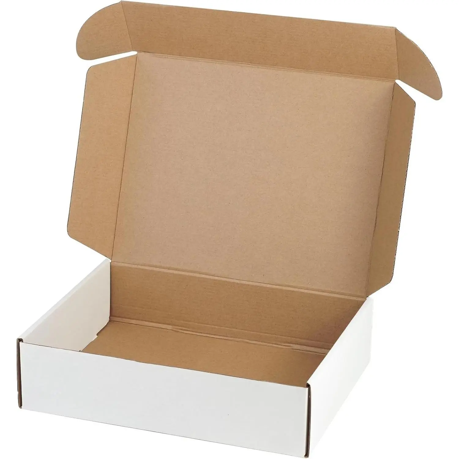12 x 9 x 3 Inch White Corrugated Cardboard Literature Mailer Shipping Boxes, Set of 5