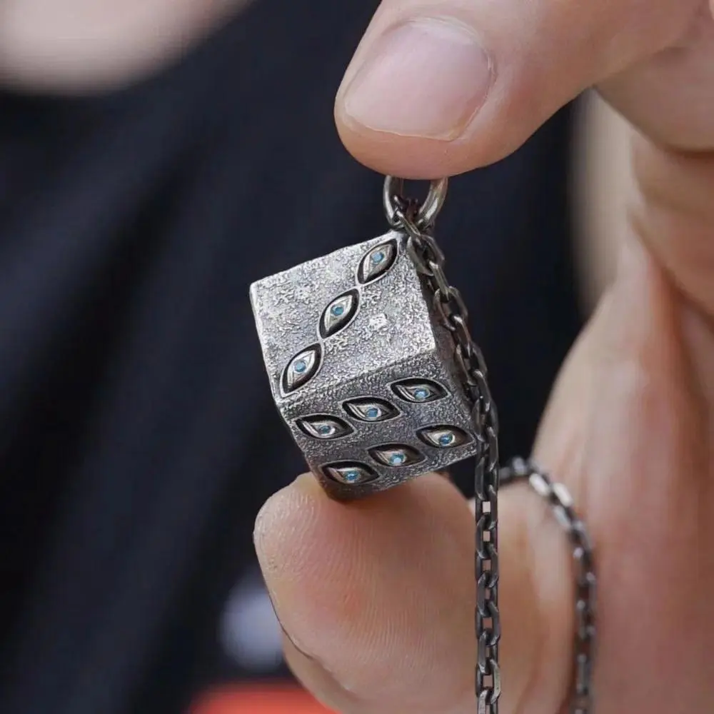 Action Figure Anime Necklace Prison Realm Vintage Pendant Gojo Character Cosplay Eyes Dice Necklaces Fashion Jewelry Gifts
