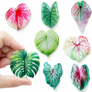 8 Counts Leaf Shaped Fridge Magnets, Creative Simulation Plant Leaf Refrigerator Magnets, Decorative Home Accents for Kitchen & Office&Gift summer vibe