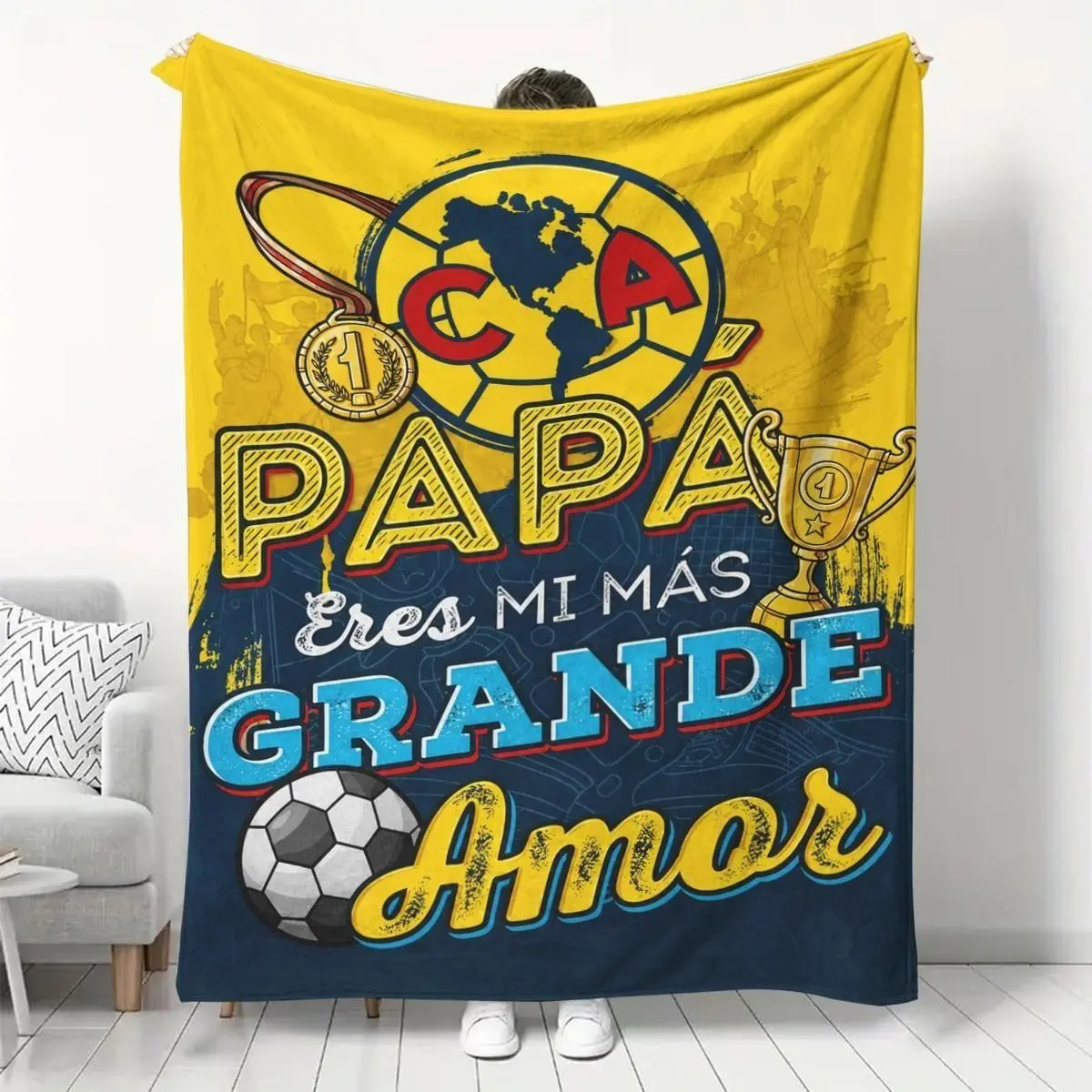 Club América Logo Flannel Blanket, Soft & Cozy, Perfect Gift for Fans, Home Decor, Festive Atmosphere, Ideal for Father's Day
