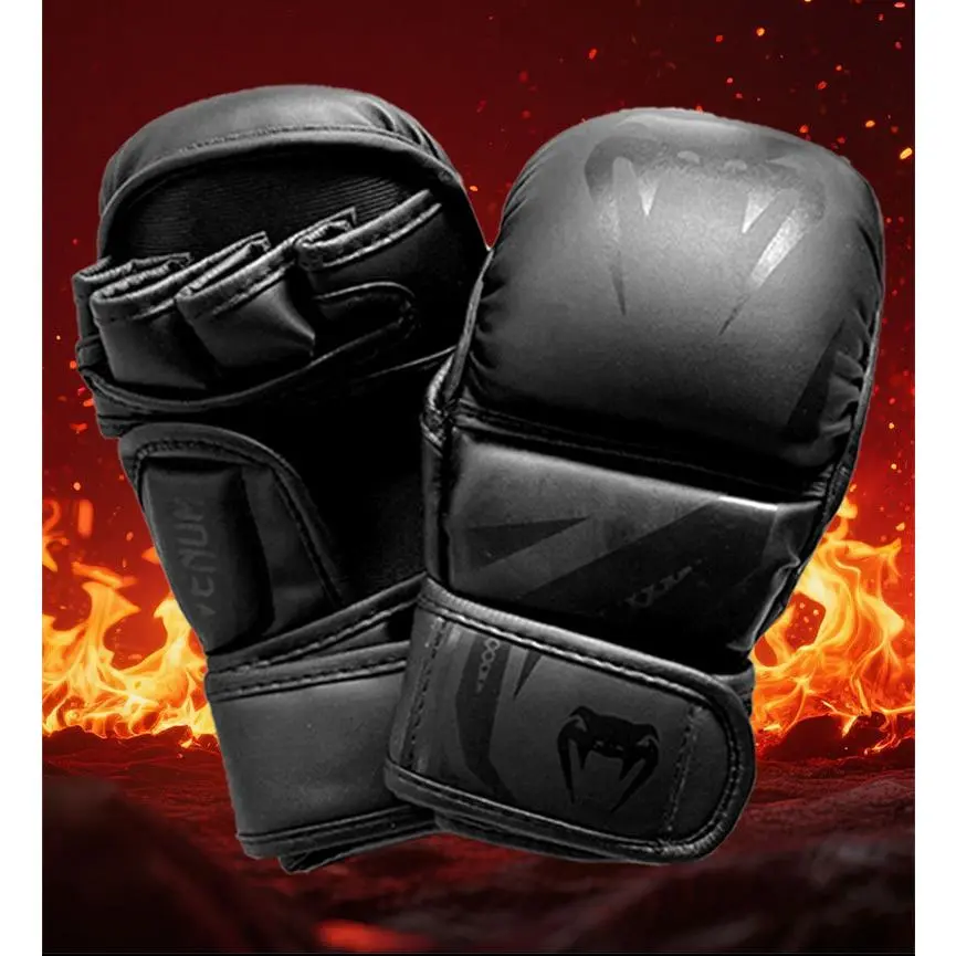 Padded Half-Finger Boxing Gloves for Adults Kids, MMA Sparring Heavy Bag Training