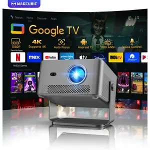 Magcubic Hy450gt 1100ansi Projector, Google TV Stick Bundled, Auto Focus, Voice Assistant, 1080P Hdr10, Wifi5+bt5.0, Smart Home Cinema