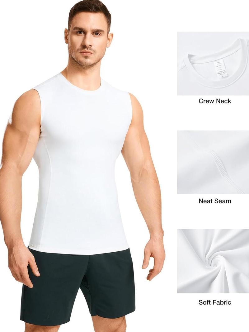 Men's Solid Color Compression Top, High Stretch Breathable Sleeveless Shapewear Top, Tummy Control Shaper for Men, Compression Shapewear Tops