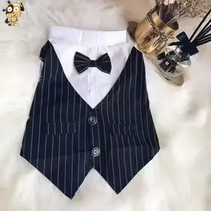 Pet Black & White Suit with Bow Tie, Cute Pet Clothes for Small Dogs & Cats, Fashionable Pet Clothing for Daily Wear, Puppy, Kitten, Kitty