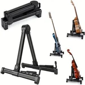 Universal Adjustable Guitar Stand, Folding Free-standing Holder for Acoustic, Electric, Bass, Guitar, Mandolin, Banjo, Ukulele & Violin, Music Accessories