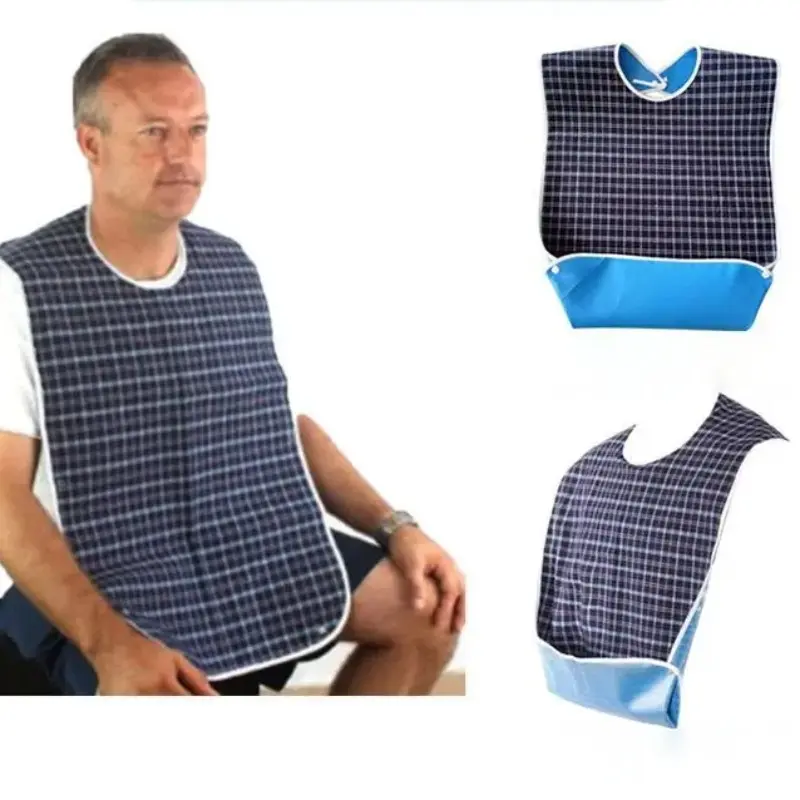 3-Pack Dual-Sided Neck Bibs, Extra Large Waterproof No-Wash Meal Covers, Elderly Dining Aprons, Reusable Food Protection