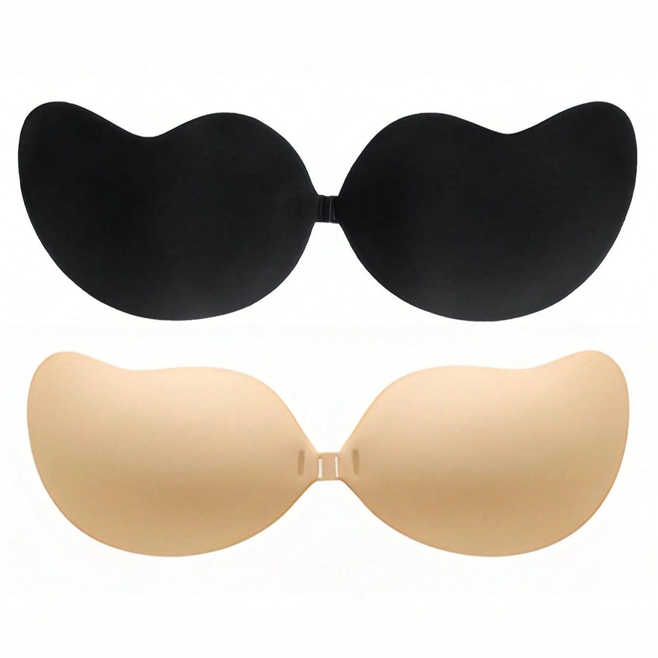 2 Pairs Women's Silicone Strapless Seamless Lift Sticky Nipple Covers, Reusable Adhesive Pasties for Comfort and Support, Smooth Womenswear