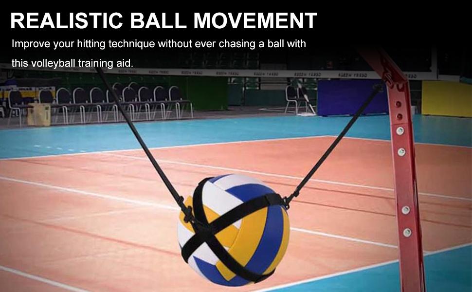 Volleyball Spike Trainer - Adjustable Solo Practice System for Hitting & Serving, Improves Timing/Power with Durable Nylon Design - Perfect for Indoor/Beach Volleyball & Backyard Training