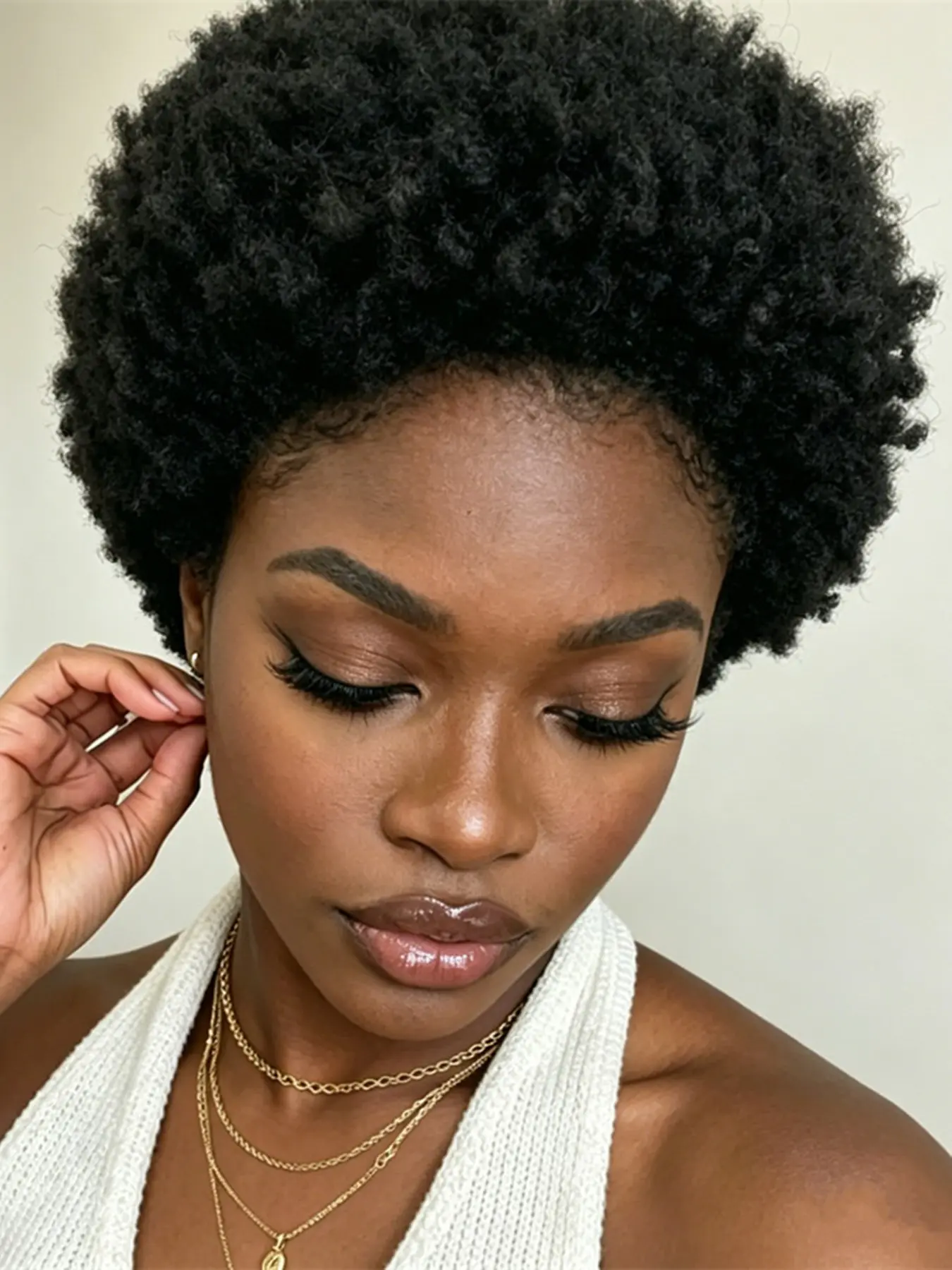 Short Afro Curly Pixie Wig, 150% Density Human Hair Wigs for Women, Daily Party Cosplay Use, Machine Made
